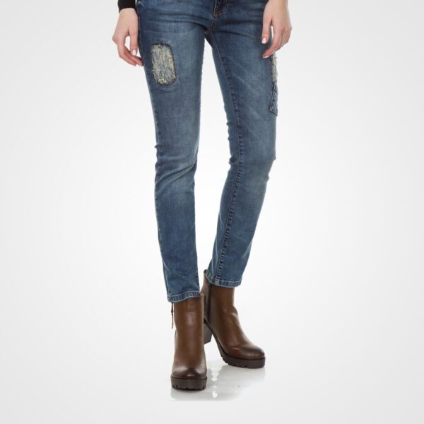 Texans blaus Slim Fit